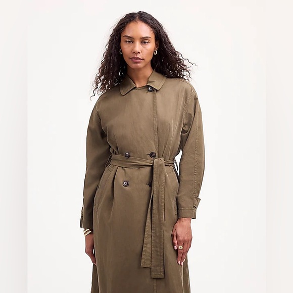 NWT Madewell Belted Trench Coat - Picture 4 of 6